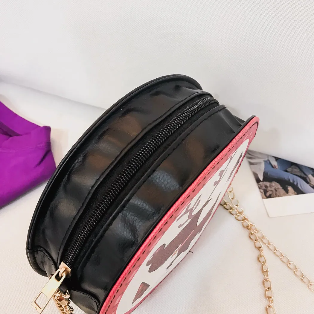 2018 Sexy Woman Cute Cartoon Acrylic Party Clutch Flap Evening Bag Female Chain Purse Unique Design Round Shape Shoulder Bag