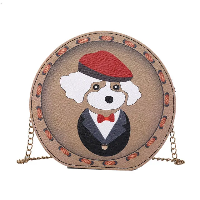 2018 Sexy Woman Cute Cartoon Acrylic Party Clutch Flap Evening Bag Female Chain Purse Unique Design Round Shape Shoulder Bag