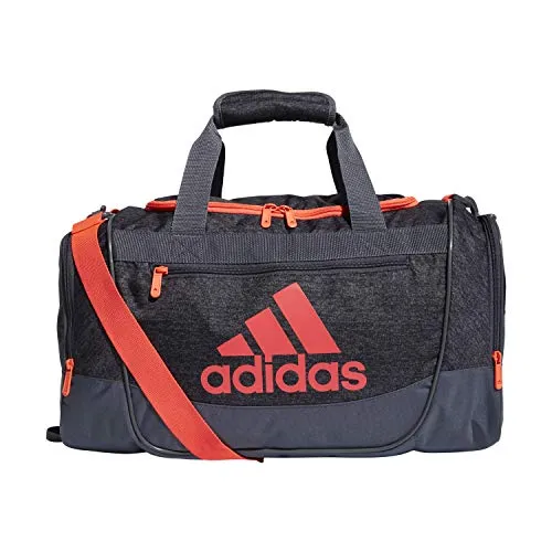 adidas Unisex Defender III Small Duffel Bag, Jersey Black/ Onix/ Signal Pink, Small