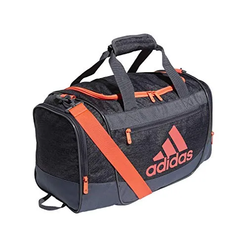 adidas Unisex Defender III Small Duffel Bag, Jersey Black/ Onix/ Signal Pink, Small