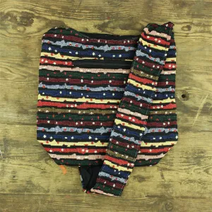Cotton Canvas Sling Shoulder Bag - Stripes Spots