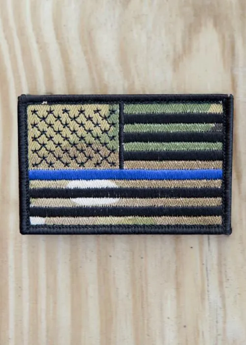 Dark Camo Thin Blue Line Patch