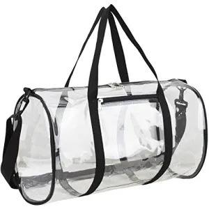 Eastsport Clear Duffel 18" with Removable Adjustable Crossbody Strap (from 28" to 52"), Black