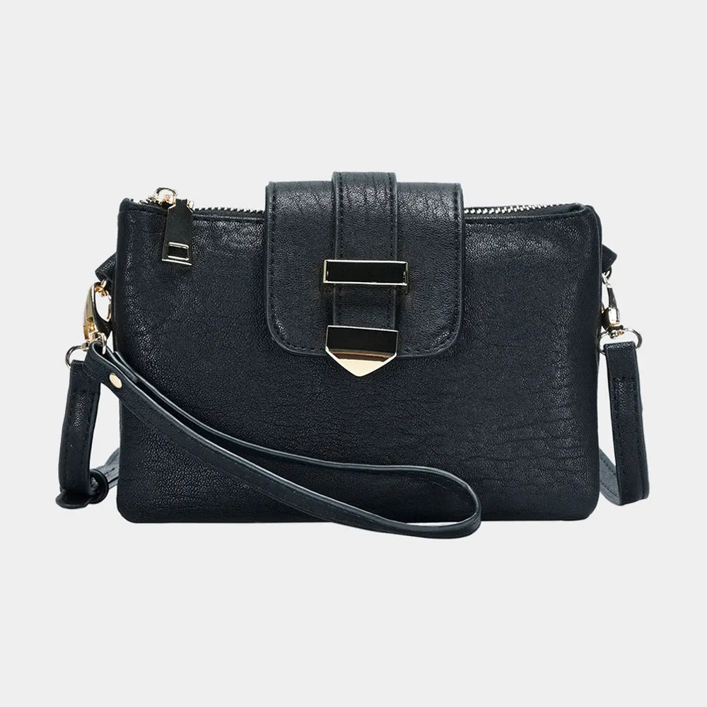 iLLASPARKZ Belt Buckle Pointed Wristlet Clutch / Crossbody Bag