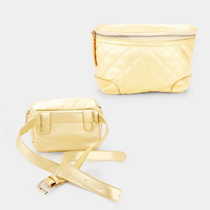 iLLASPARKZ Leather Square Stitch Fanny Pack