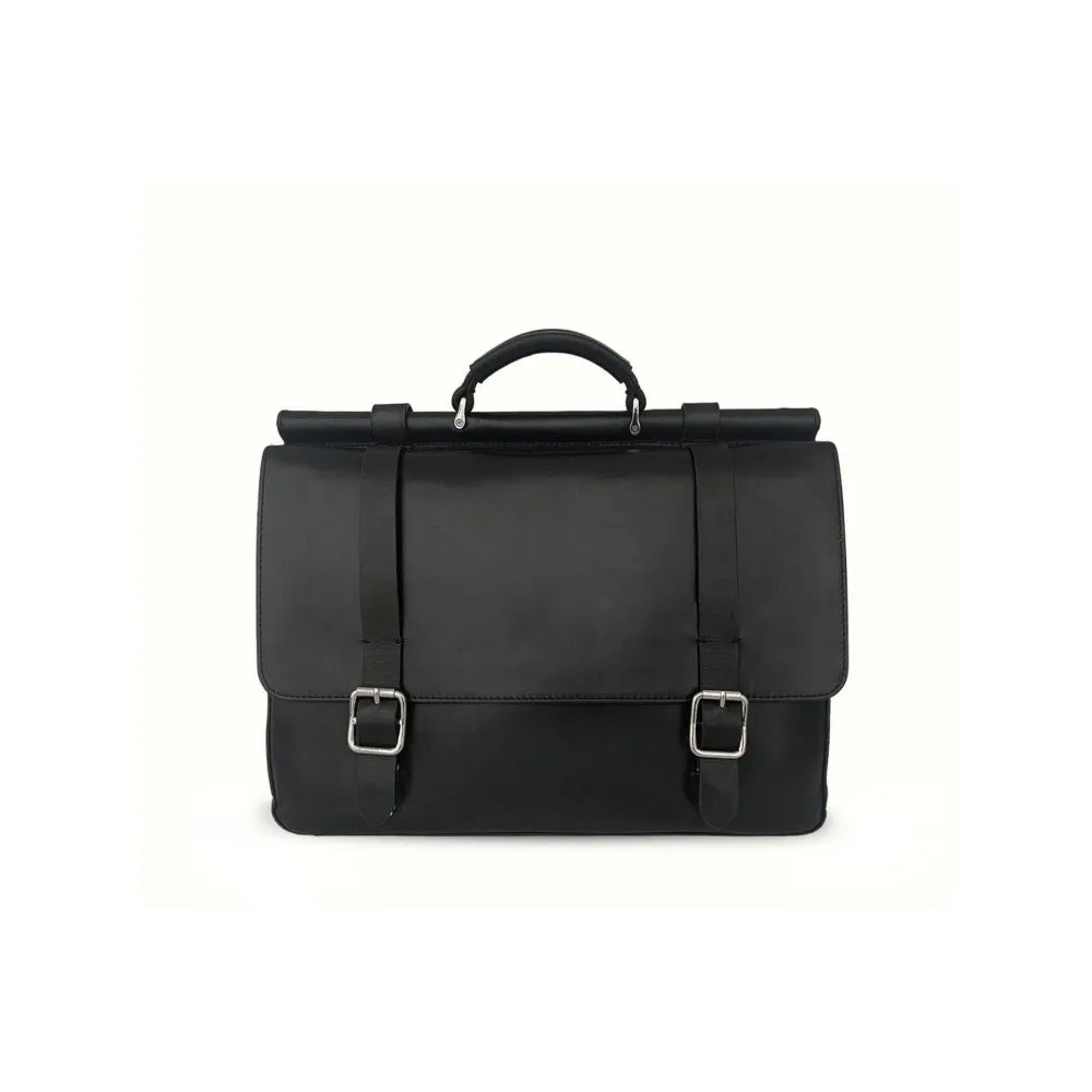 Nappa Dori Black Vintage Attache Case