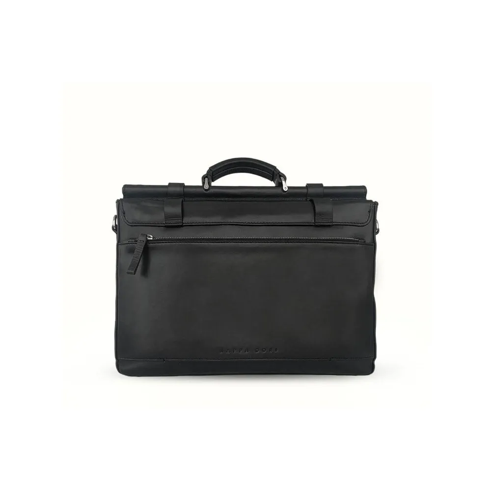 Nappa Dori Black Vintage Attache Case
