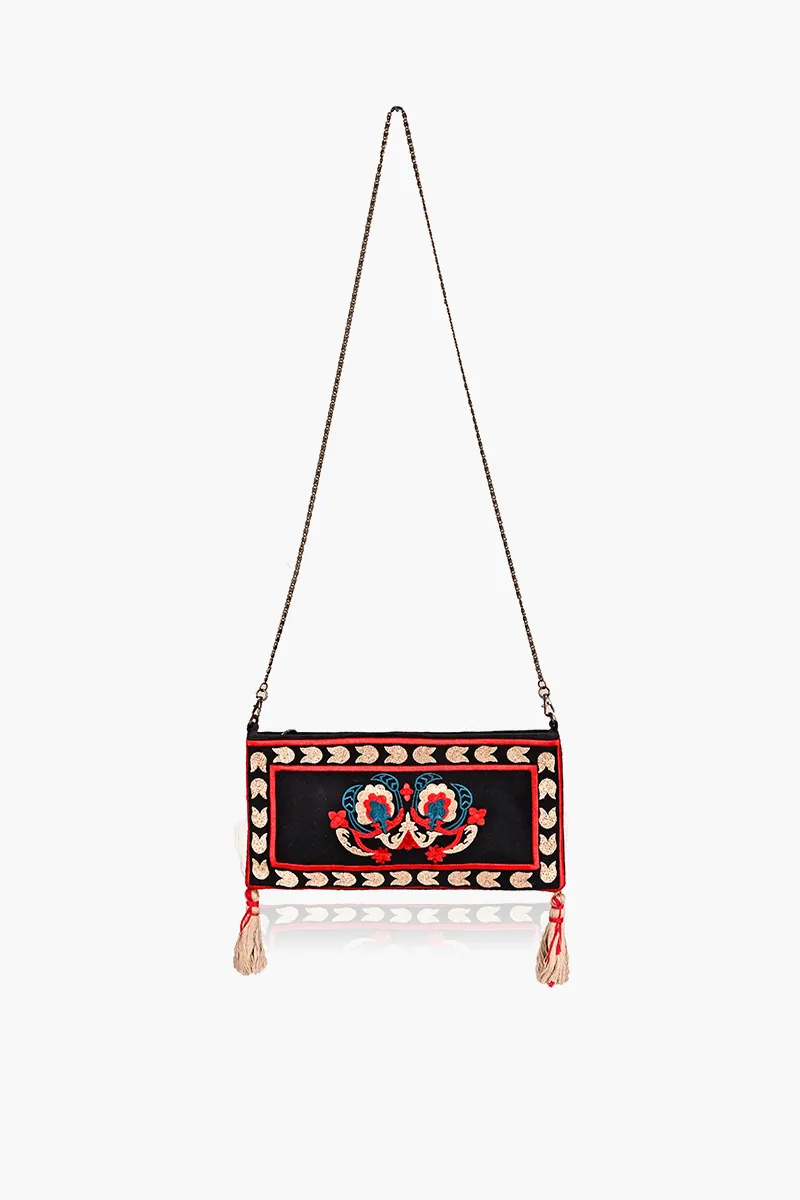 Thai Indo Fusion Embroidered Sling Clutch