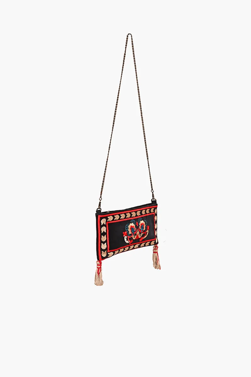 Thai Indo Fusion Embroidered Sling Clutch