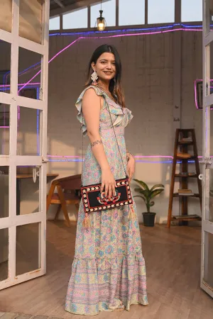 Thai Indo Fusion Embroidered Sling Clutch