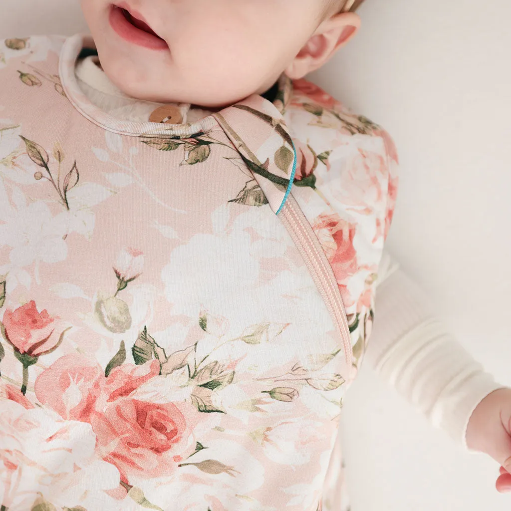 Vintage Pink Rose Sleeveless Sleep Bag
