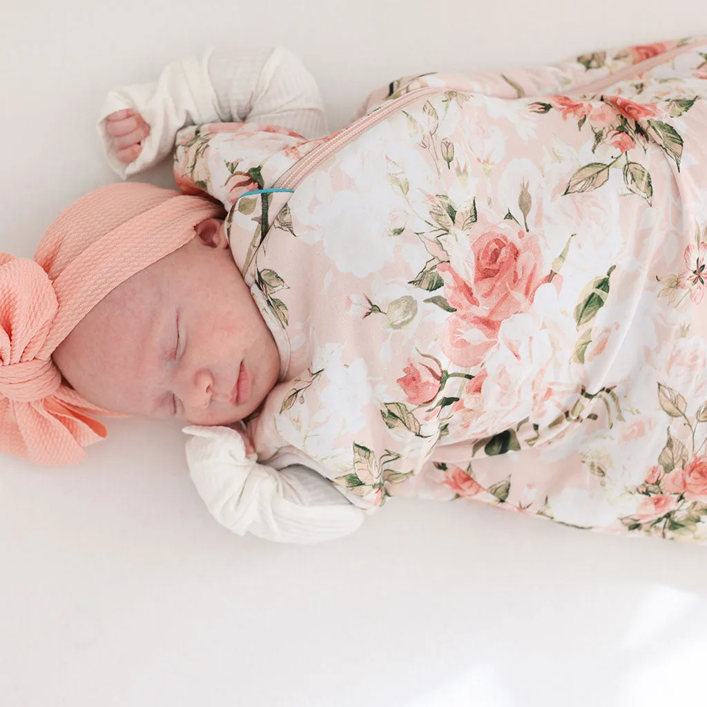 Vintage Pink Rose Sleeveless Sleep Bag
