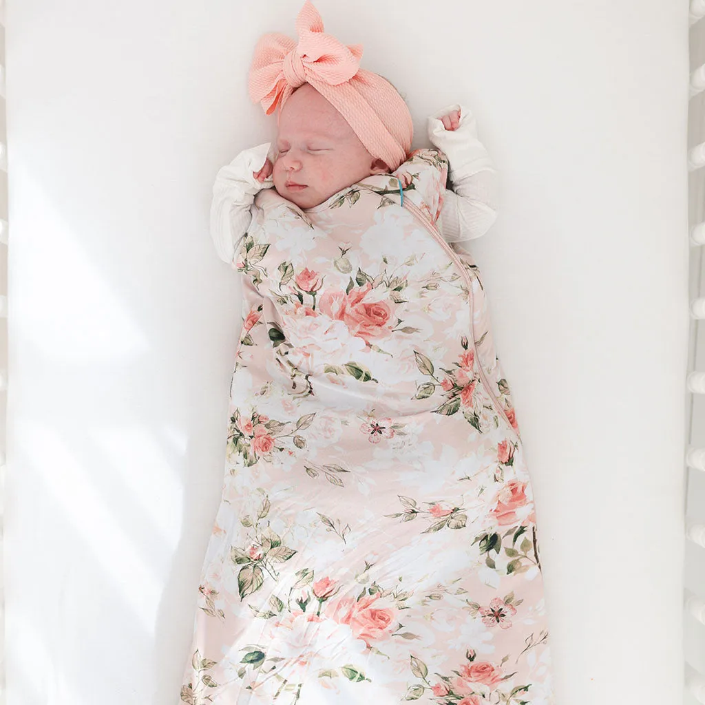 Vintage Pink Rose Sleeveless Sleep Bag