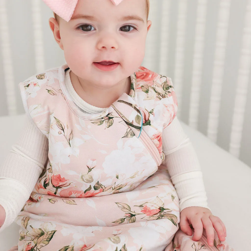 Vintage Pink Rose Sleeveless Sleep Bag
