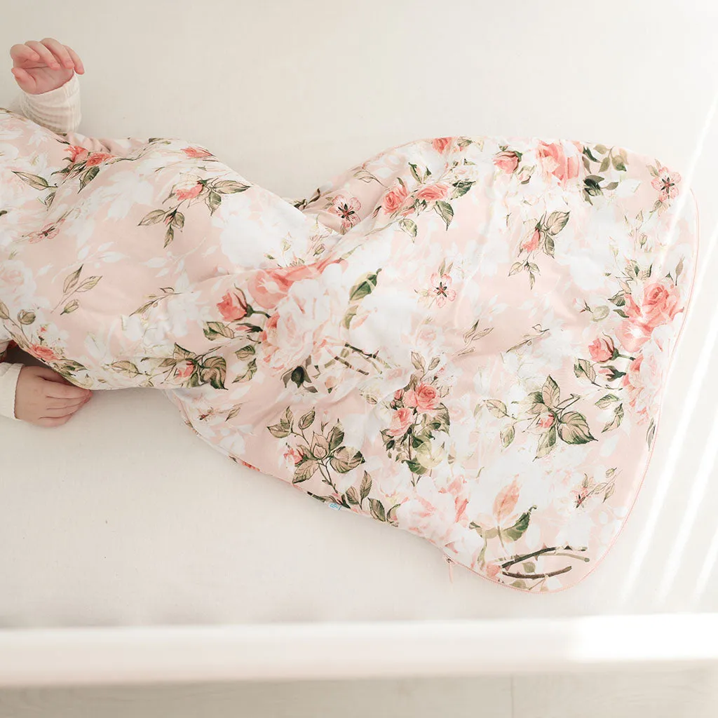 Vintage Pink Rose Sleeveless Sleep Bag